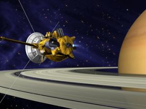 Cassini en la órbita de Saturno. / Jet Propulsion Lab NASA (WIKIPEDIA)